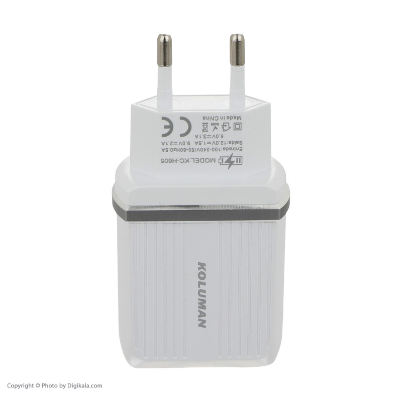 شارژر کلومن مدل KC-H605 بهمراه تکنولوژی شارژ سریع و کابل TYPE-C